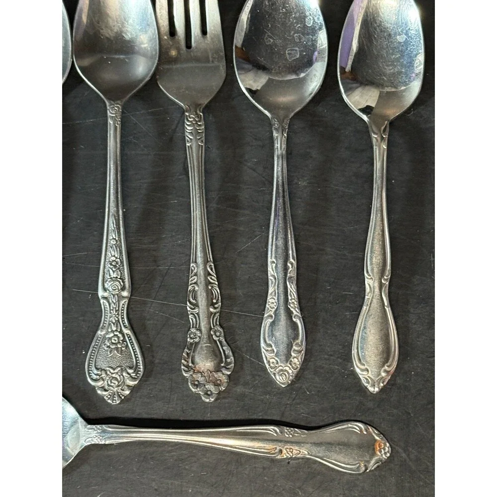 Mixed Stainless Steel Flatware Lot Vintage Replacement Spoons Forks Knives